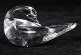 Par de esculturas em bloco de cristal translúci... - Par de esculturas em bloco de cristal translúcido representando " Cisne ". 