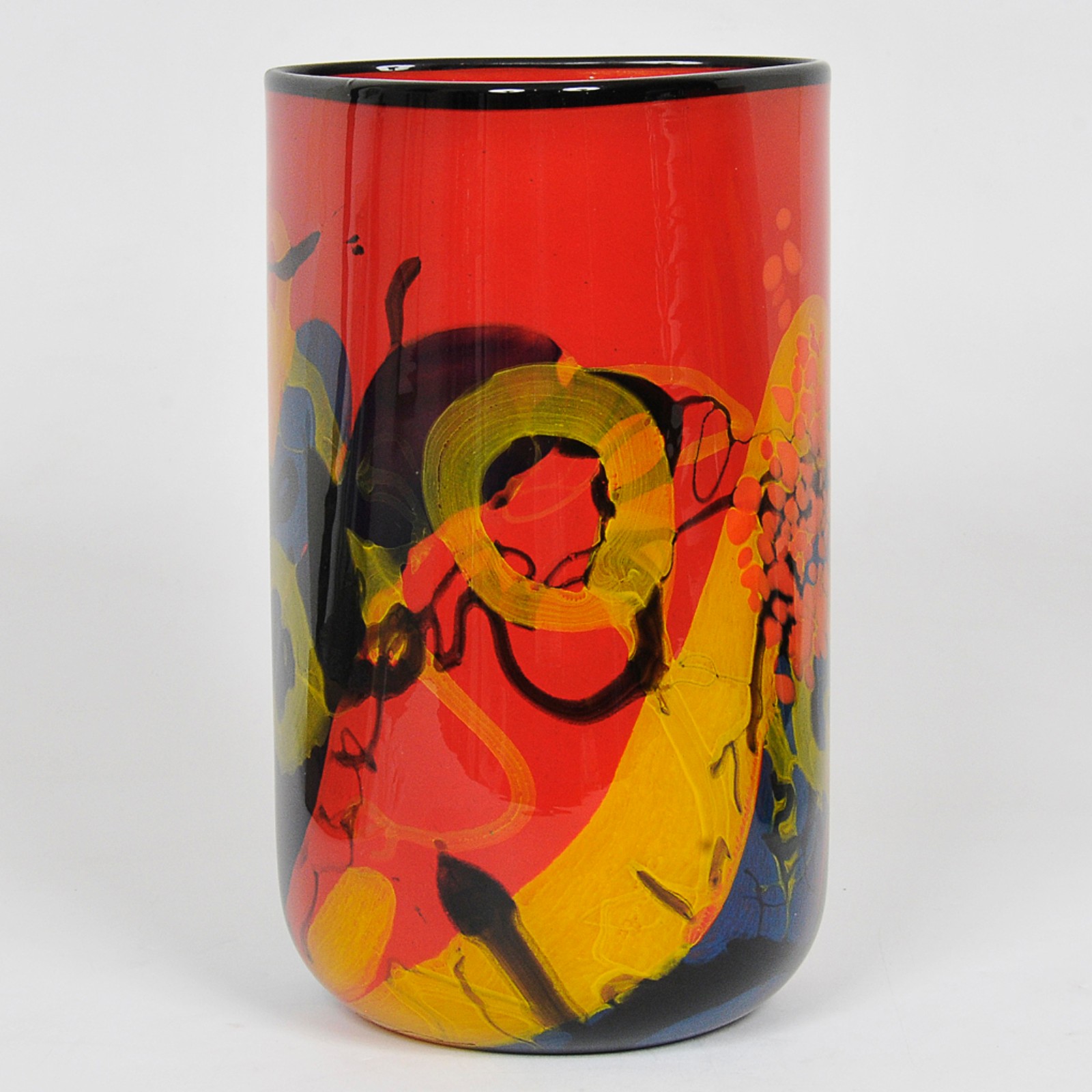 Pa de grandes vasos floreiras em vidro de murado artístico... - foto 5 de 5