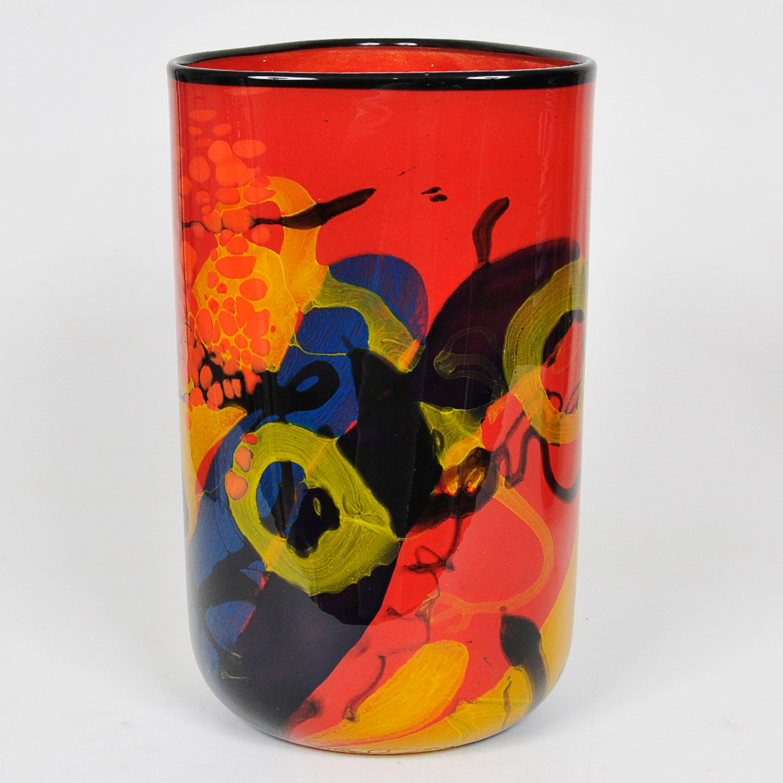 Pa de grandes vasos floreiras em vidro de murado artístico... - foto 3 de 5