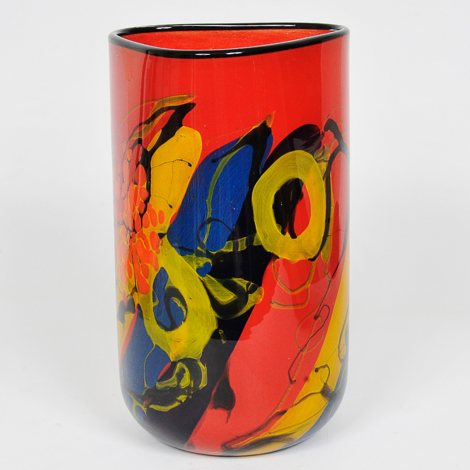 Pa de grandes vasos floreiras em vidro de murado artístico... - foto 4 de 5