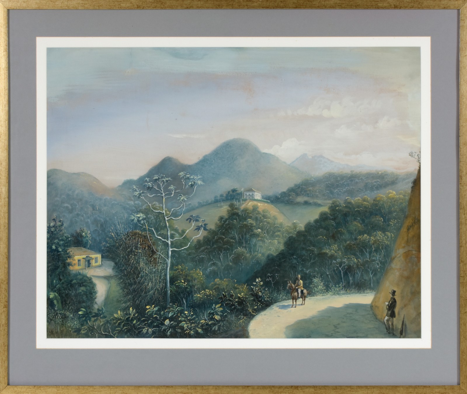 Friedrich Hagedorn (1814-1889), Major Archer na floresta da Tijuca, com residencia da familia lemgruber ao fundo - foto 2 de 3