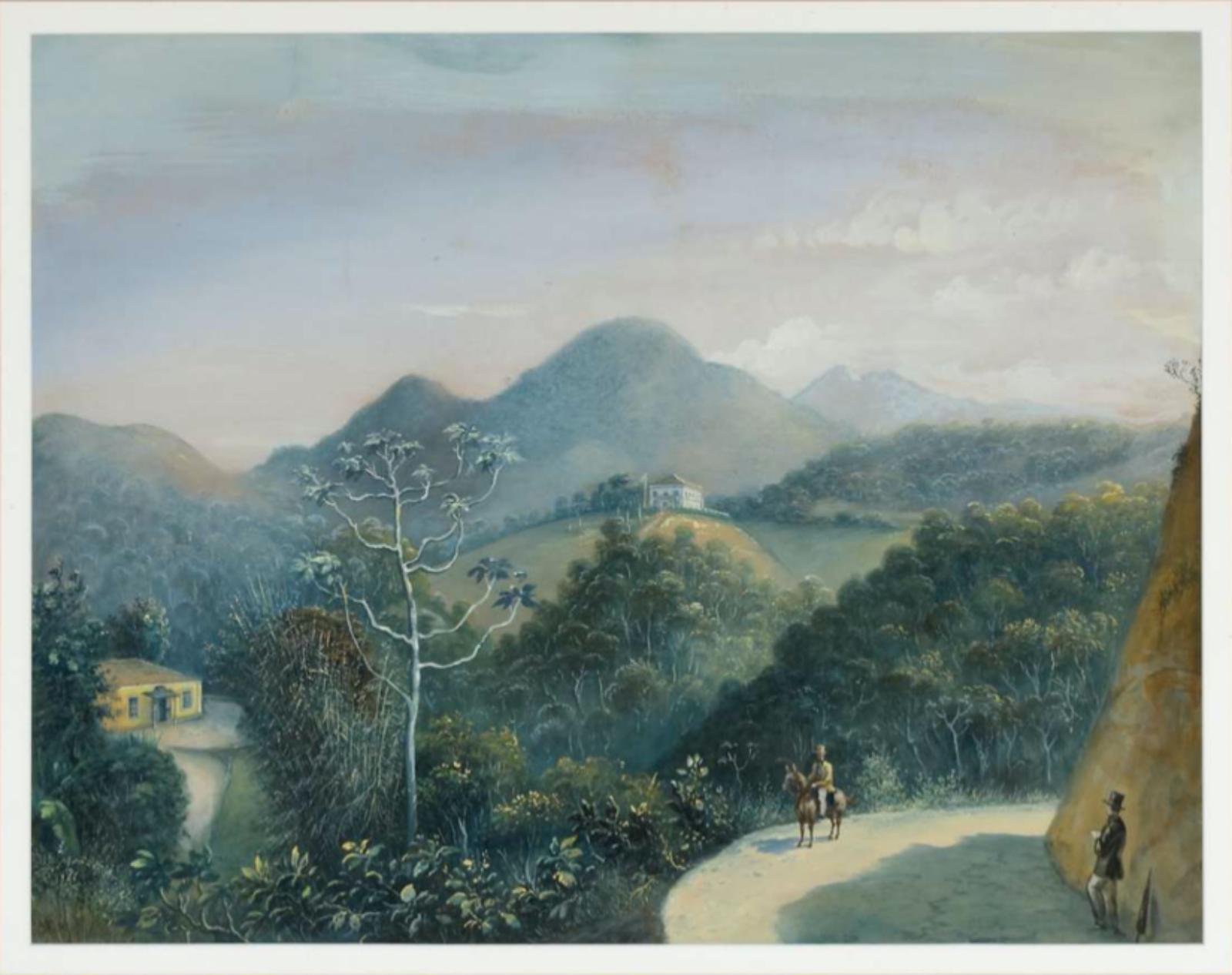 Friedrich Hagedorn (1814-1889), Major Archer na floresta da Tijuca, com residencia da familia lemgruber ao fundo - foto 1 de 3