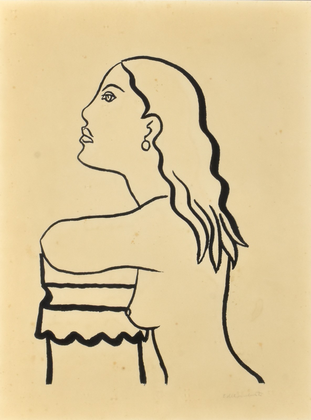 Di Cavalcanti (1897-1976), Perfil mulher - foto 1 de 3