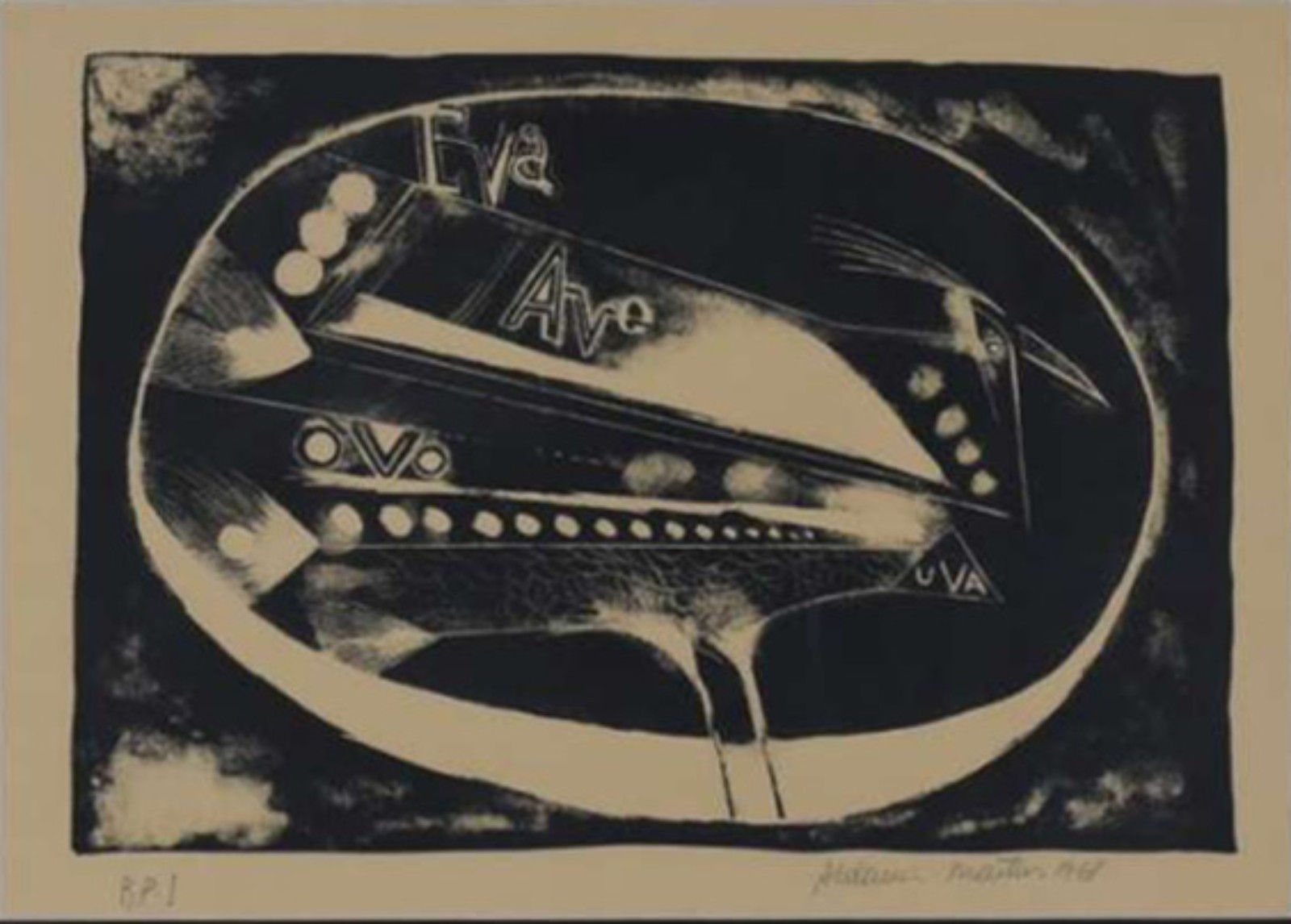 Aldemir Martins (1922-2006), Eva, ave, ovo, uva, 1928 - foto 1 de 2