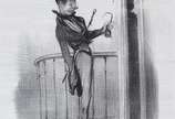 Honoré Daumier (1808-1879), Charge da série "Mo... - Tradução  do texto em francês transcrito na obra:<br><br>"No entanto, faz apenas uma hora que eu puxo!"<br><br>Litografia impressa s/ papel<br><...