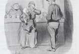Honoré Daumier (1808-1879), Charge da série "Mo... - Tradução  do texto em francês transcrito na obra:<br><br>"Aí vem um pouco bêbado! Ele engole você assim como leite! pobre repolho ... é o retrat...