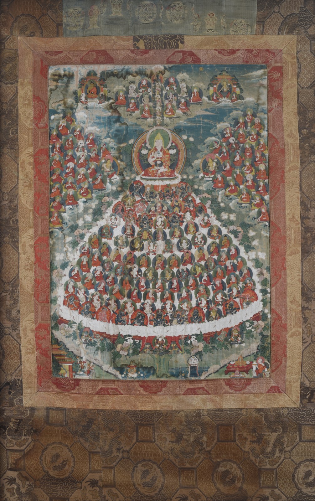 "Thangka", pintura tibetana sobre tecido, possivelmente seda... - foto 1 de 2