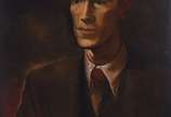 Cândido Portinari (1903-1962), Retrato de Augus... - Óleo s/ tela<br>Ass. no verso<br>Reproduzida no Catálogo Raissonné, Vol. I, sob o registro 698 (FCO 1865).<br><br>Composição nos tons terras, oc...