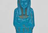 Escultura egipicia em resina pintada de azul tu... - Escultura egipicia em resina pintada de azul turquesa representando Faraó com incrisões em hieroglifos medindo 20 cm com base.<br><br>Lote não e...