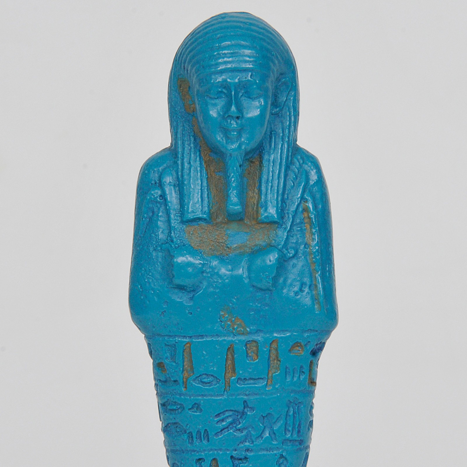 Escultura egipicia em resina pintada de azul turquesa representando... - foto 4 de 4