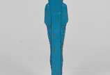Escultura egipicia em resina pintada de azul tu... - Escultura egipicia em resina pintada de azul turquesa representando Faraó com incrisões em hieroglifos medindo 20 cm com base.<br><br>Lote não e...