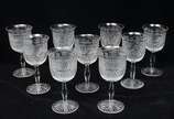 Lote com 9 taças em Cristal Fratelli Vita Bahia... - Lote com 9 taças em Cristal Fratelli Vita Bahia com lapidação Lincoln, também conhecida como Bico de Jaca com parte superior do bojo com faixa l...