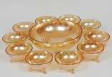 Conjunto de saladeira e 10 potes em cristal eur... - Conjunto de saladeira e 10 potes em cristal europeu   furtacor. <br>Séc.XX<br><br>Lote não exposto cod.l5<br>