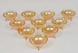 Conjunto de saladeira e 10 potes em cristal eur... - Conjunto de saladeira e 10 potes em cristal europeu   furtacor. <br>Séc.XX<br><br>Lote não exposto cod.l5<br>