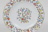 Conjunto com 04 pratos em porcelana inglesa Cop... - Conjunto com 04 pratos em porcelana inglesa Copellands Spode China England " Shanghai" decorado com flores e insetos.<br> Séc. XX<br><br>Lote nã...