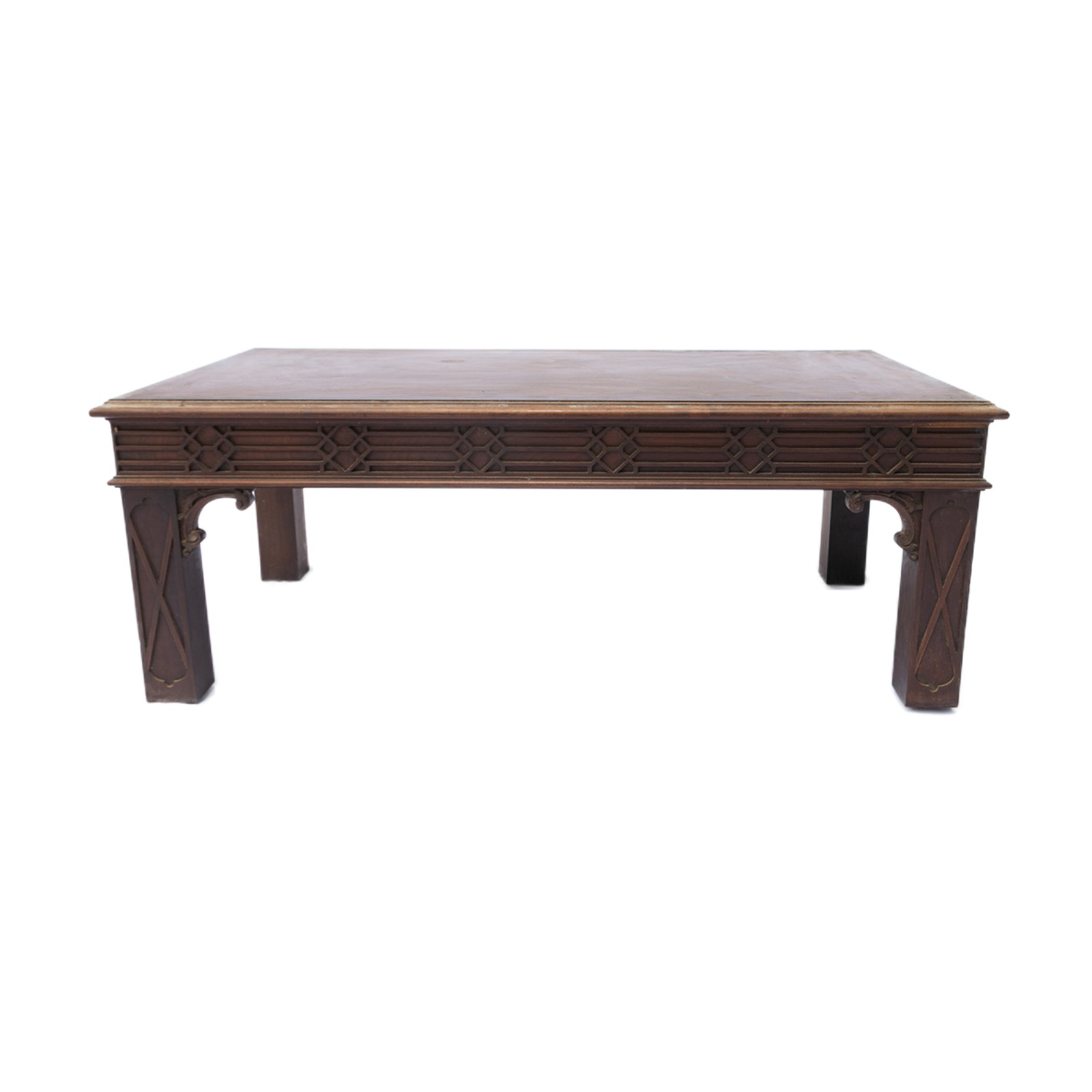 Mesa de centro estilo eclético em madeira nobre retangular com pés... - foto 1 de 2