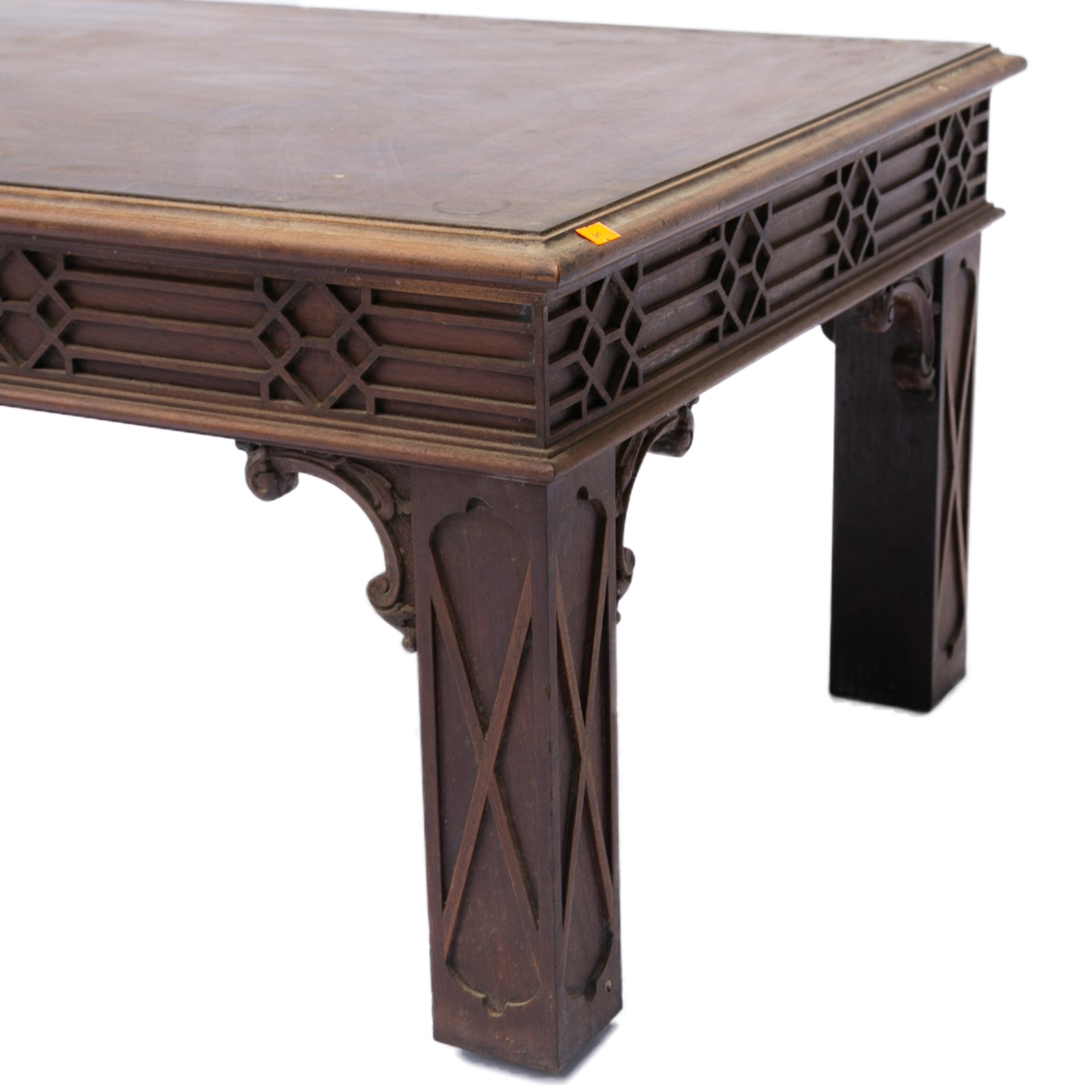 Mesa de centro estilo eclético em madeira nobre retangular com pés... - foto 2 de 2