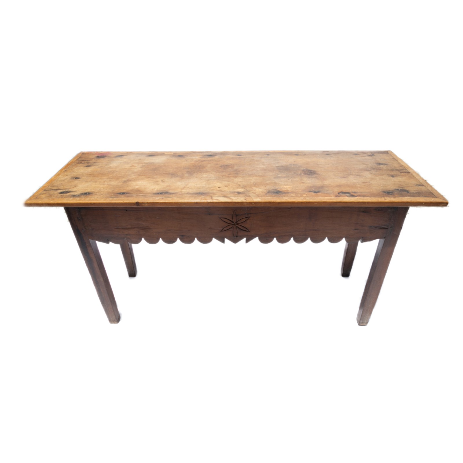 Mesa de apresentação em madeira nobre, com pés retos. O lote... - foto 2 de 4