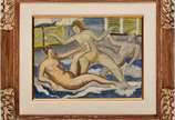 Mario Zanini (1907-1971), Figuras femininas - Óleo s/ tela colado em madeira<br>Ass. inf. direito<br><br><br>O lote encontra-se em nosso espaço para apreciação através de prévio agendamento.<br><b
