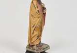 São Pedro, Séc. XIX - XX - Imagem brasileira em madeira dourada e policromada representando São Pedro. <br><br>Lote não exposto cod.L5