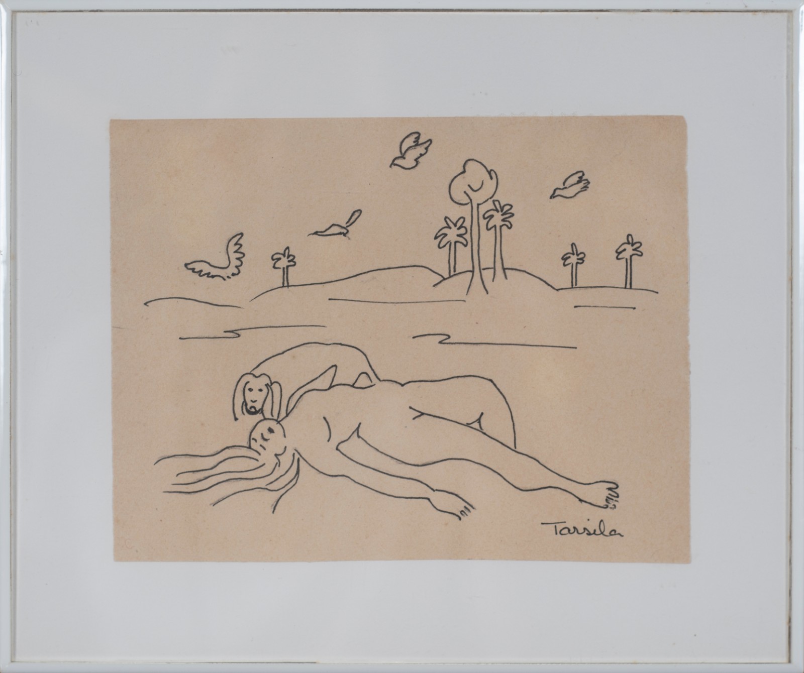 Tarsila do Amaral (1886-1973), Paisagem com mulher e cão - foto 2 de 4