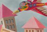 Roberto Magalhães (1940), Fantasia Urbana, 2018 - Óleo s/ tela<br>Ass. inf. esquerdo
