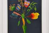 Roberto Magalhães (1940), Flores, 1994 - Óleo s/ Tela<br>Ass. inf. Direito<br><br>“Existe uma organização geométrica do espaço e a alteração das leis da visão com a segurança de quem sabe exa