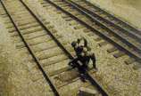 Vik Muniz (1961), Track Bowl, from Clayton Days... - Gelatin Silver<br>Ass verso<br>" Briga nos Trilhos " -  Série   " Dias em Clayton "  , 2000<br>Fotografia em emulsão de prata <br>Assinada no ve...