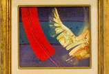 Gilberto Salvador (1946), Traço Vermelho e Asa ... - Oleo s/ eucatex<br>Ass. inf. esquerdo