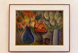 Carlos Bracher (1940), Flores e frutas, 1988. - Óleo s/ tela<br>Ass. inf. esquerdo e verso<br>Localizado Ouro Preto - MG<br>