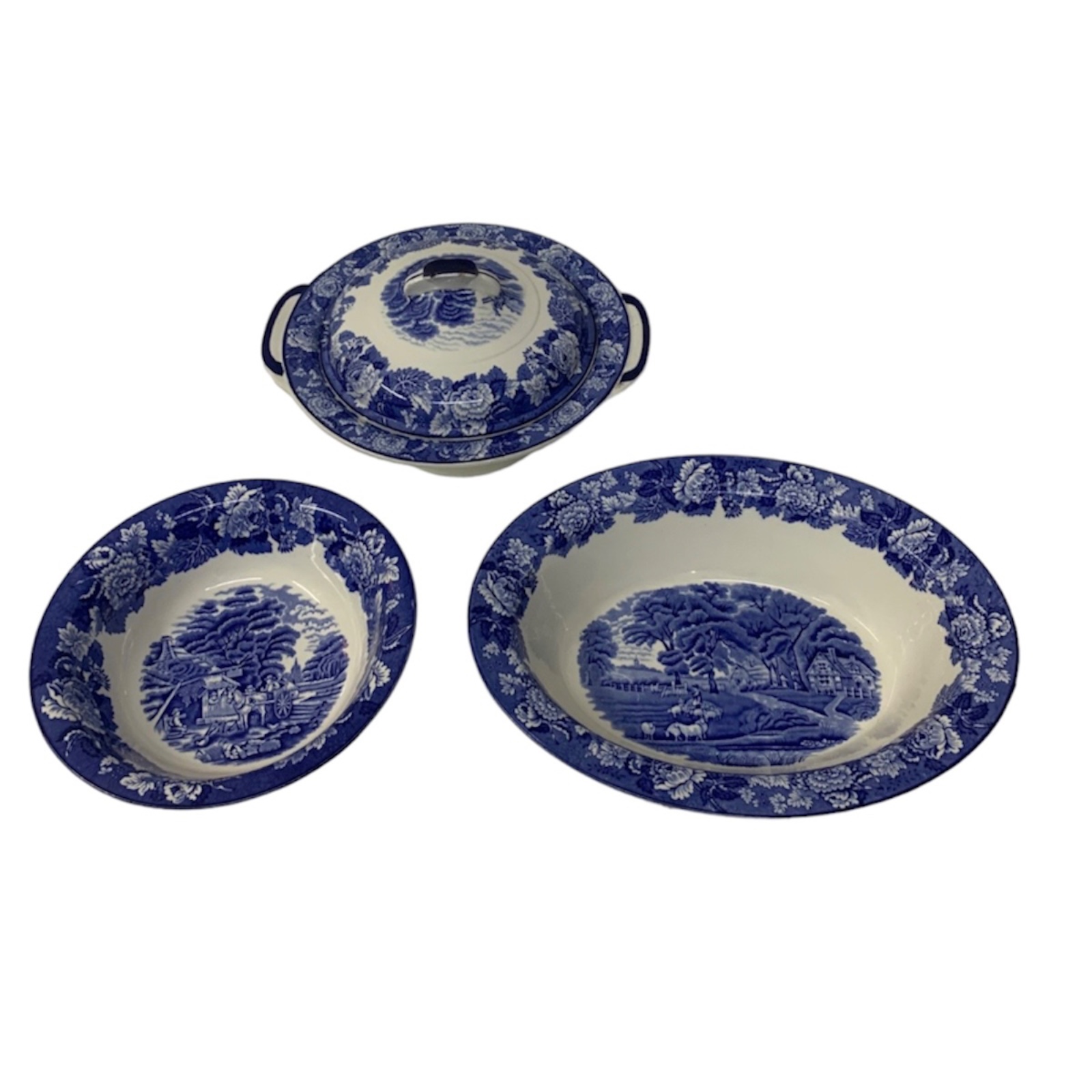 Lote composto por 3 pecas em porcelana inglesa manufatura Wood & Sons... - foto 1 de 9