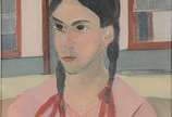 José Pancetti (1902-1958), Menina com trança, 1945 - Óleo s/ tela<br>Ass. inf. esquerdo<br><br><br>Pancetti era um pintor autodidata e suas obras são conhecidas por retratar cenas cotidianas, princ...