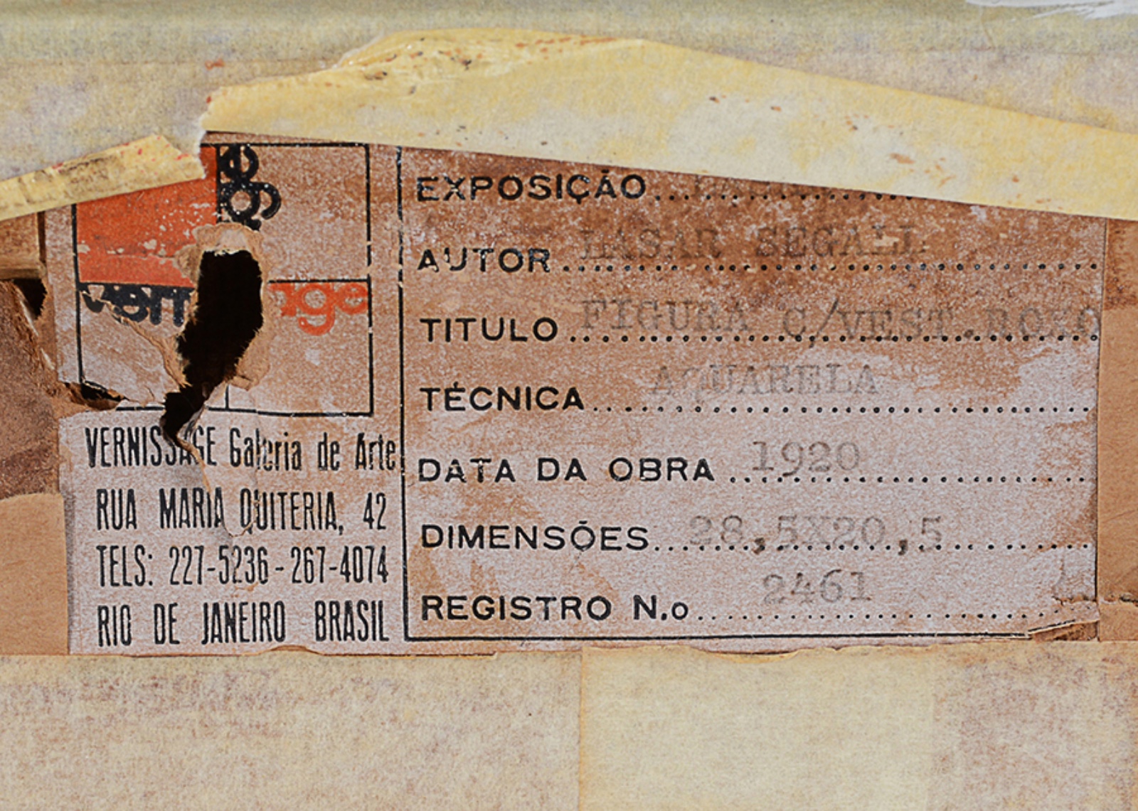 Lasar Segall (1891-1957), Figura com vesteido roxo, 1920 - foto 5 de 6