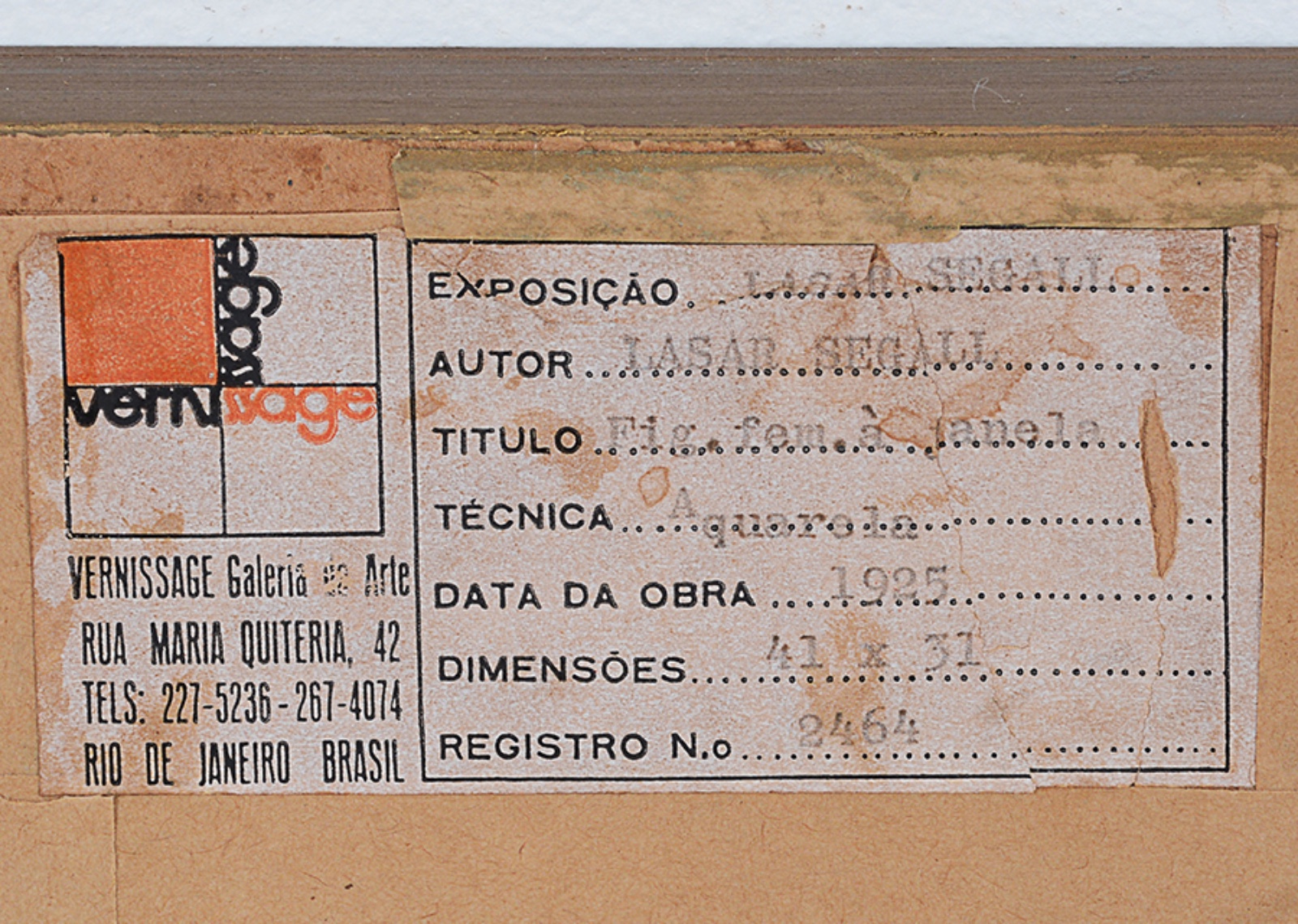 Lasar Segall (1891-1957), Figura Feminina à janela, 1925 - foto 5 de 6