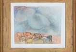 Lasar Segall (1891-1957), Tropas e nuvens, 1933 - Aquarela s/ papel<br>Ass. inf. direito<br>Obra com numero de registro 2462<br>Obra apresenta cache da Vernissage Galeria de Arte.<br>