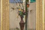Bernard Buffet (1928-1999), Natureza morta, 1957 - Óleo s/ tela<br>Ass. inf. direito e datado<br><br><br>Bernard Buffet foi um renomado artista francês do século XX conhecido por seu distinto estil...