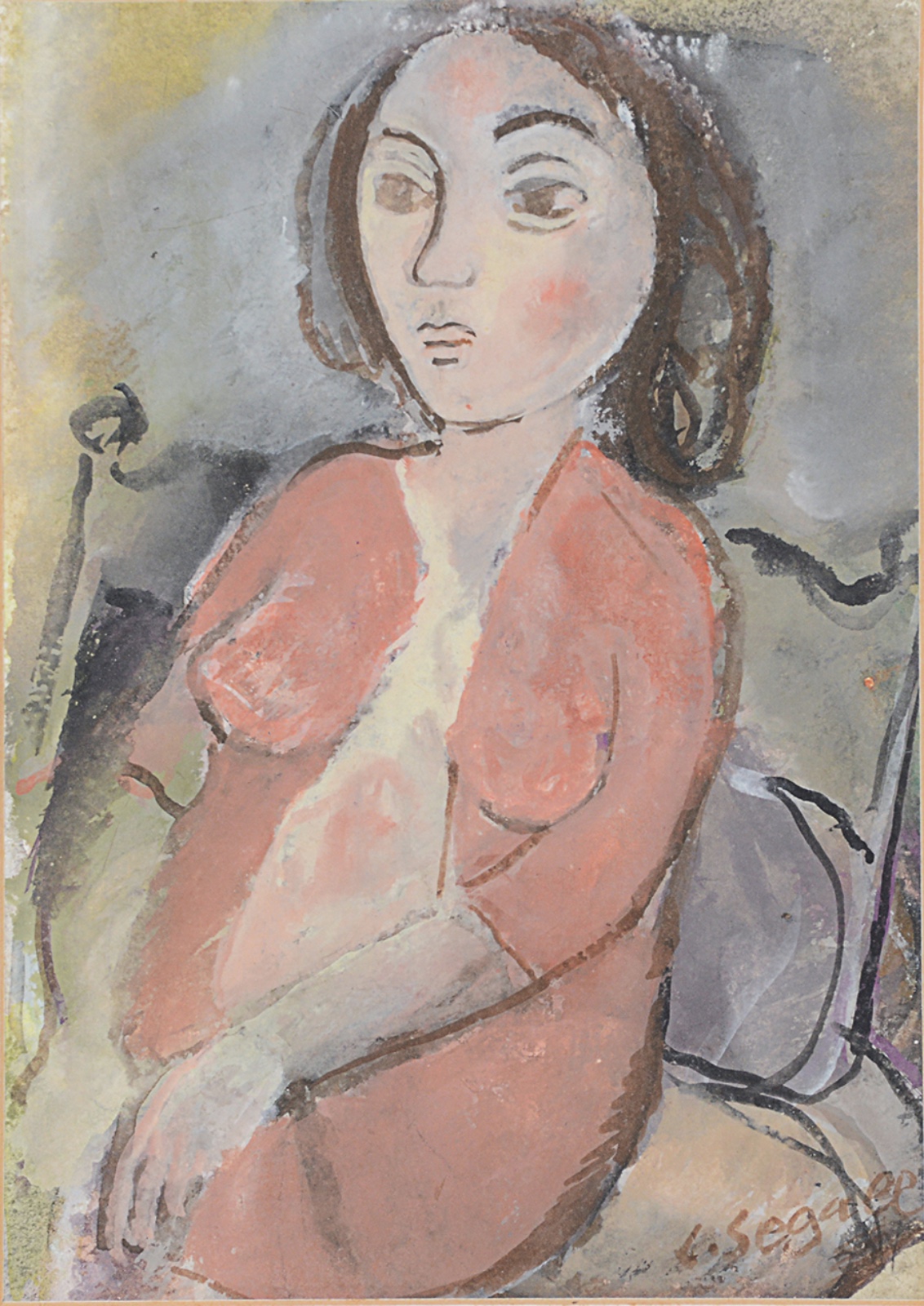 Lasar Segall (1891-1957), Figura de vestido vermelho, 1935 - foto 1 de 6