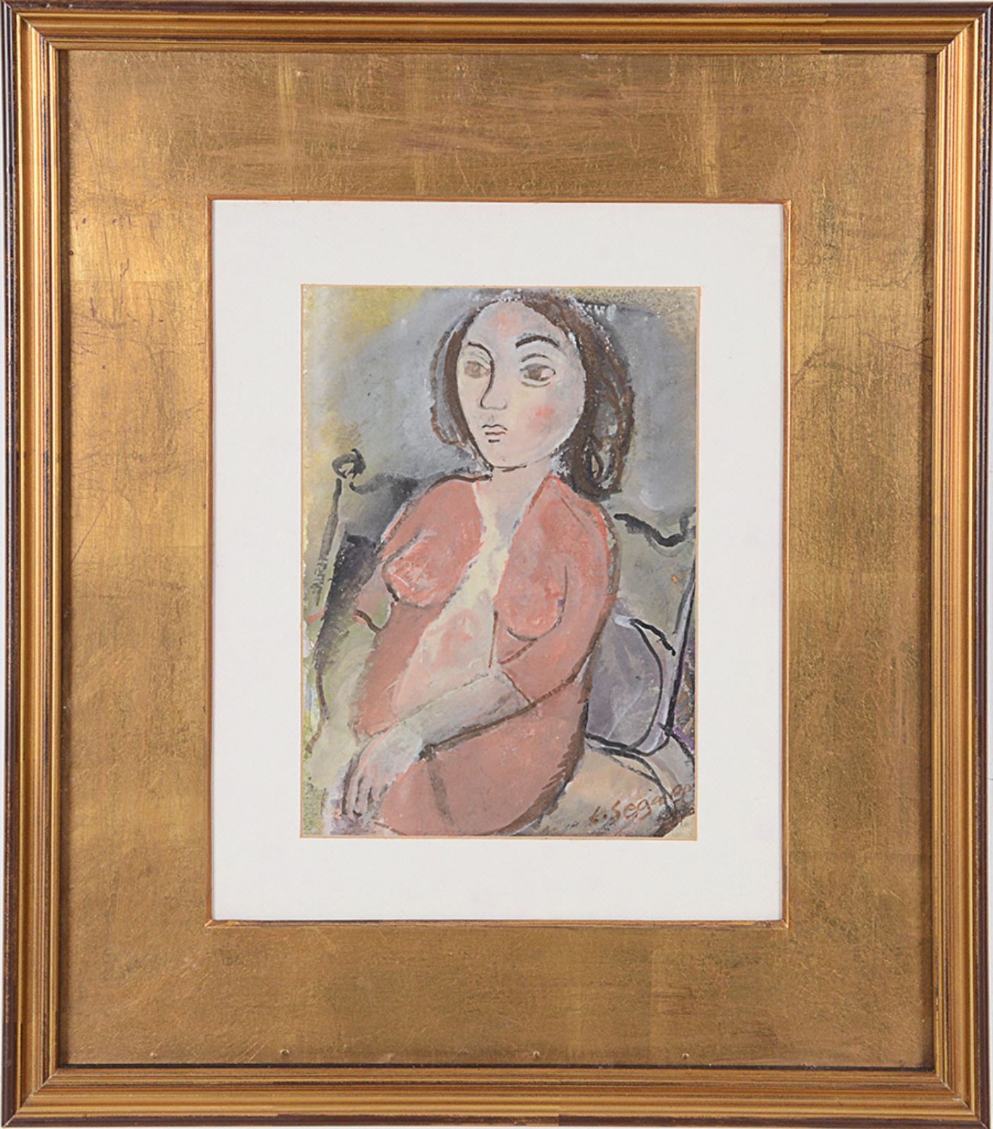 Lasar Segall (1891-1957), Figura de vestido vermelho, 1935 - foto 2 de 6