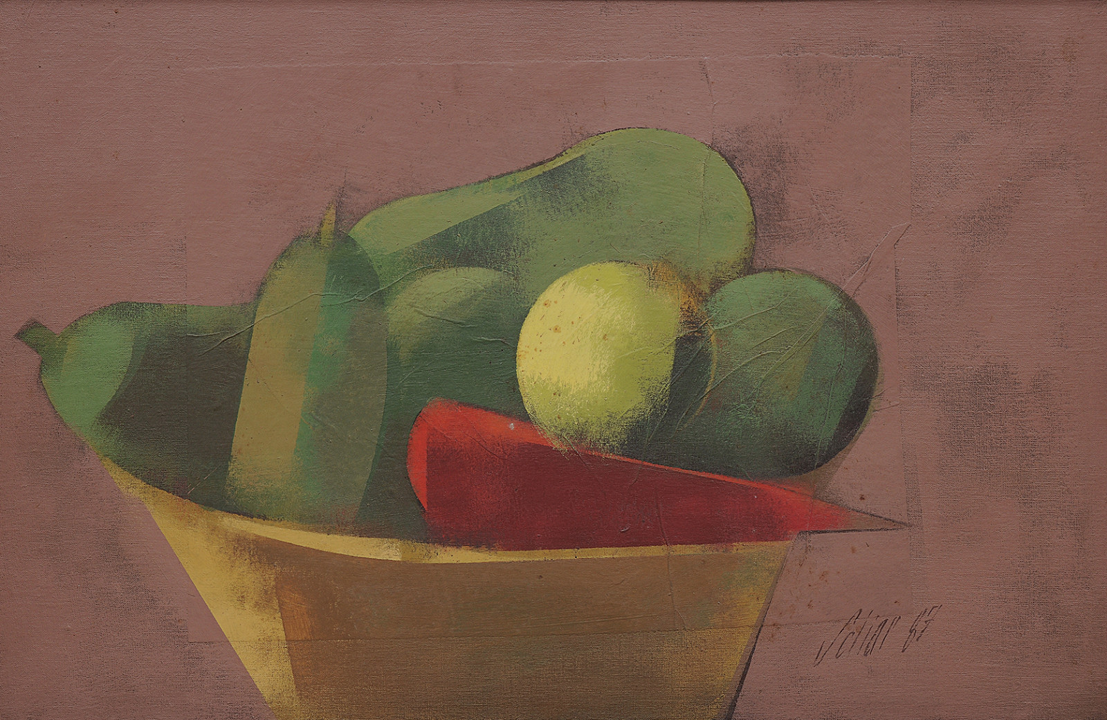 Carlos Scliar (1920-2001), FRUTAS E LEGUMES NA CESTA - foto 2 de 4