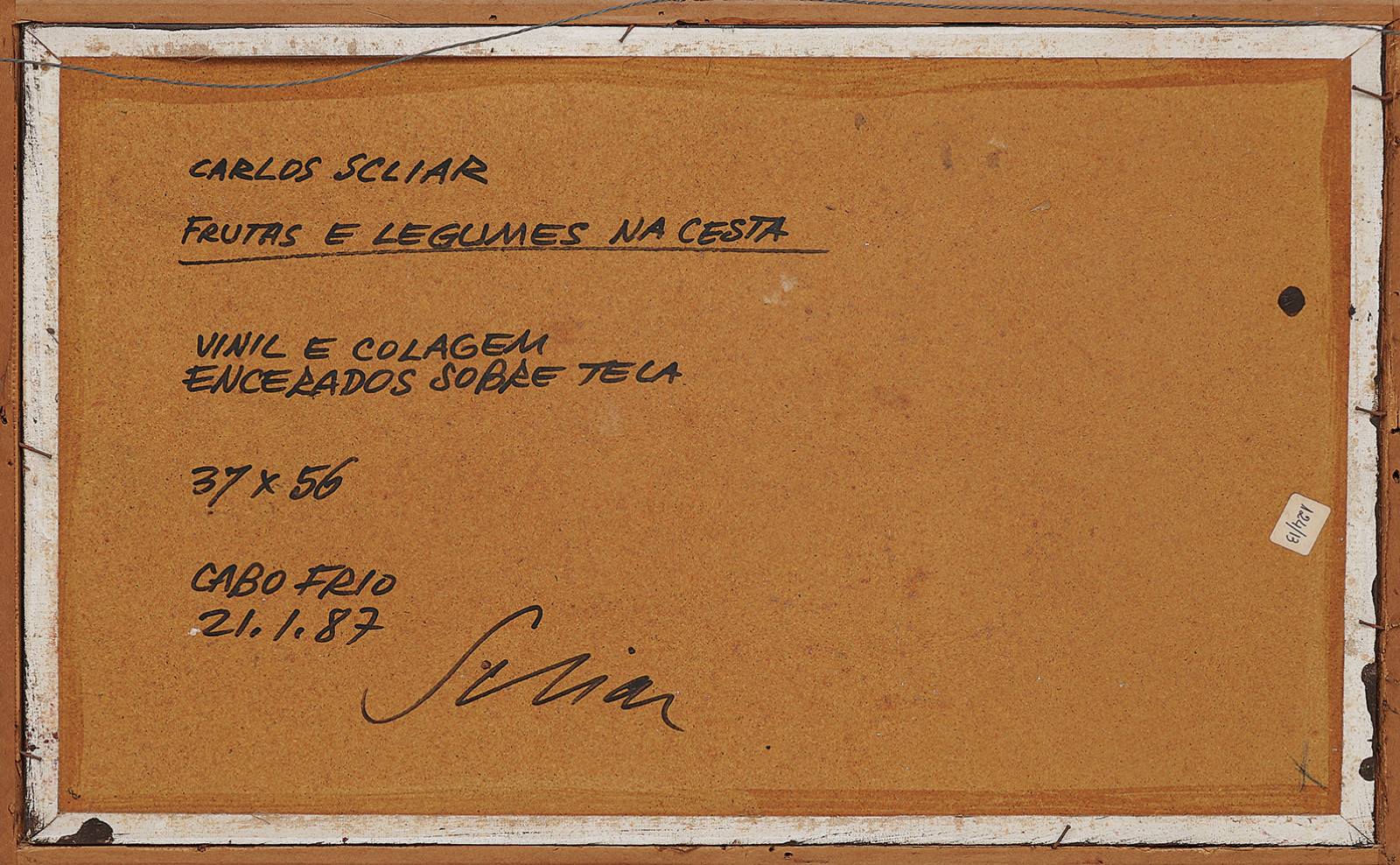 Carlos Scliar (1920-2001), FRUTAS E LEGUMES NA CESTA - foto 4 de 4