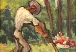 Eugênio Sigaud (1899-1979), Paisagem com figura... - Óleo s/ eucatex<br>Ass. inf. esquerdo e verso