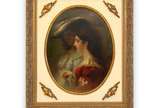 D. Villares (1851-1931), Casal , 1889 - Óleo s/ tela<br>Ass. central esquerdo <br>Obra do séc. XIX.<br>Localizado Capian<br><br><br><br>Décio Rodrigues Villares (1851-1931) foi um pintor, es