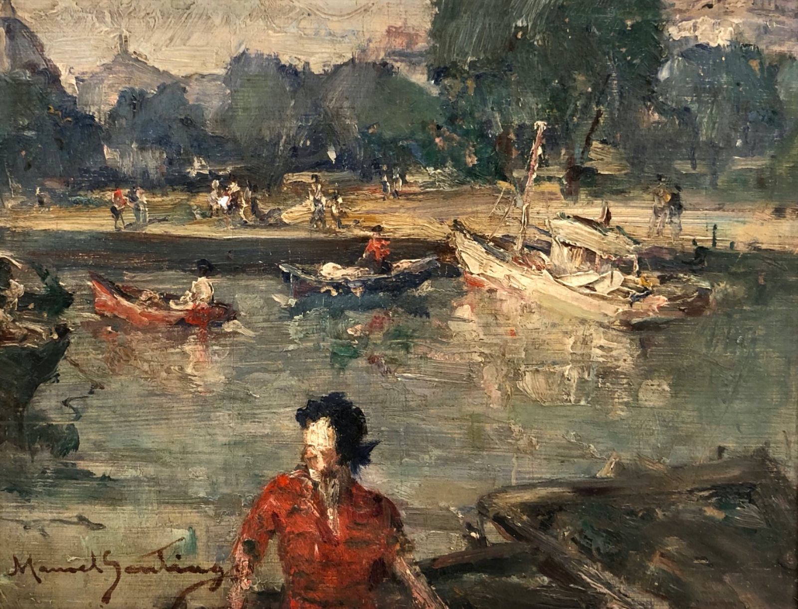 Manoel Santiago (1897-1987), Marinha com figuras, déc. 40 - foto 1 de 4