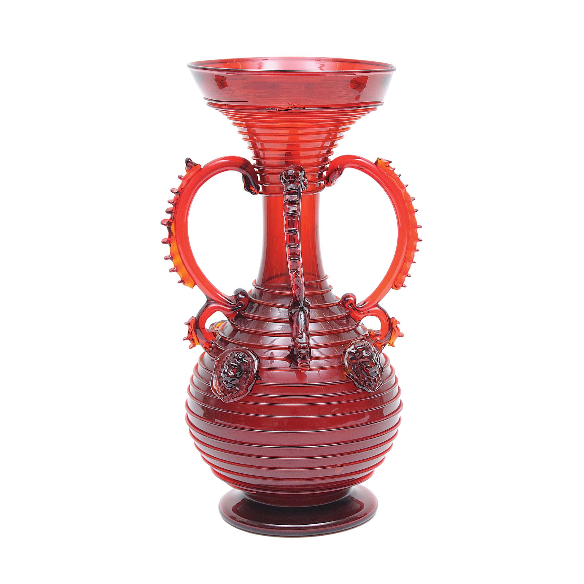 Grande vaso em vidro de Murano estilo Art Nouveau na cor vermelho escuro, 1890 - foto 2 de 4