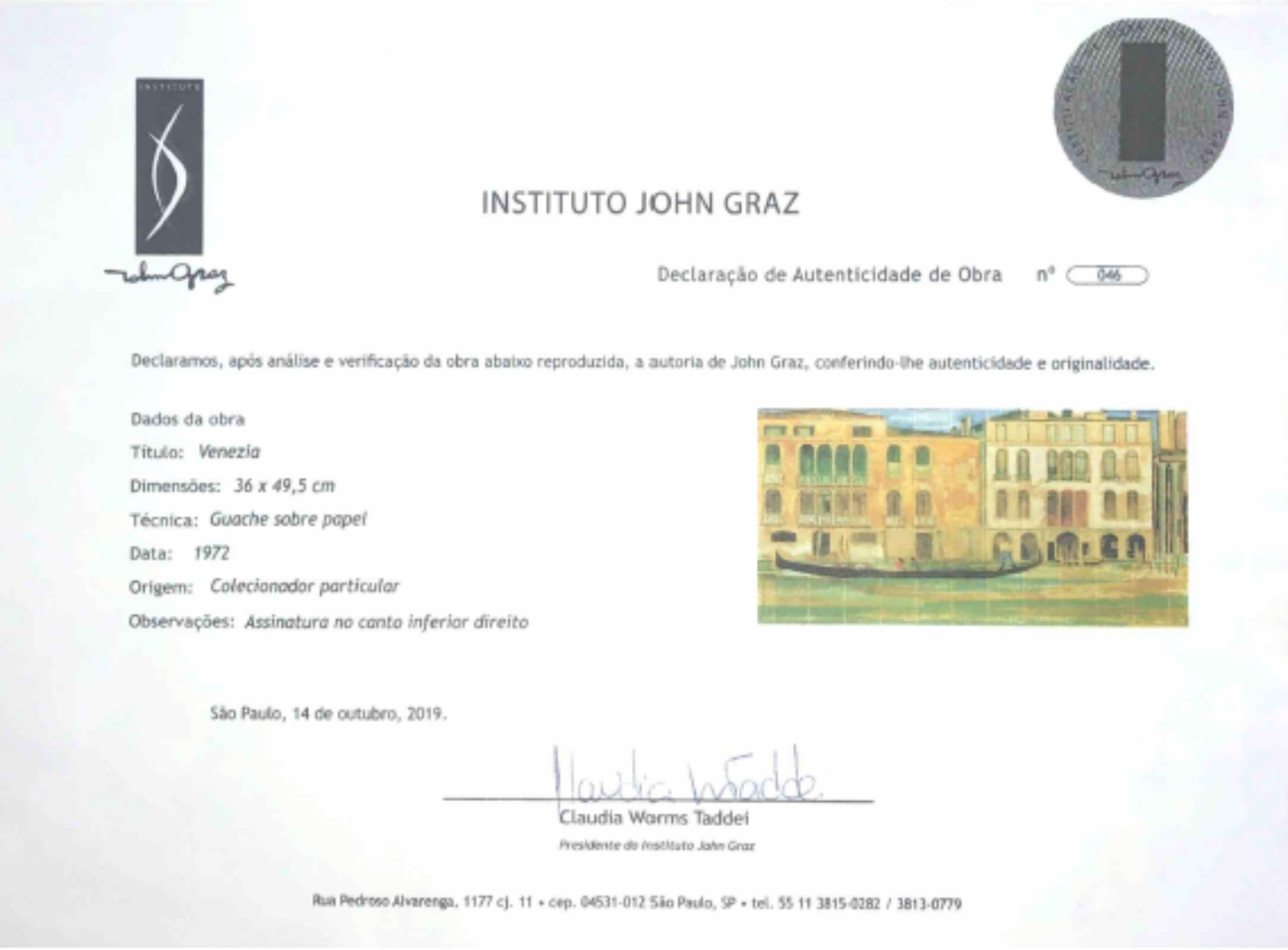 John Graz (1891-1980), Veneza - foto 3 de 3