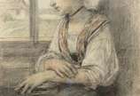 Prisciliano Silva (1883 - 1965), Mulher sentada... - Carvão e lápis colorido s/ papel
Ass. inf. direito