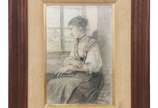Prisciliano Silva (1883 - 1965), Mulher sentada... - Carvão e lápis colorido s/ papel
Ass. inf. direito