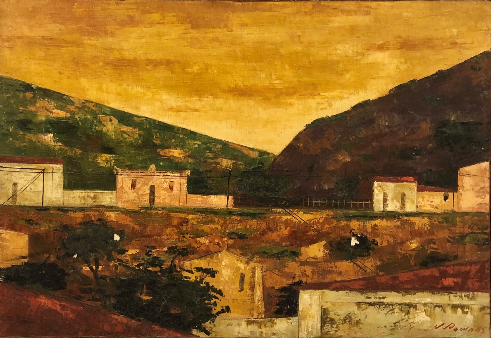 José Paulo Moreira da Fonseca (1922-2004), Povoado visto do trem, 1965 - foto 1 de 4
