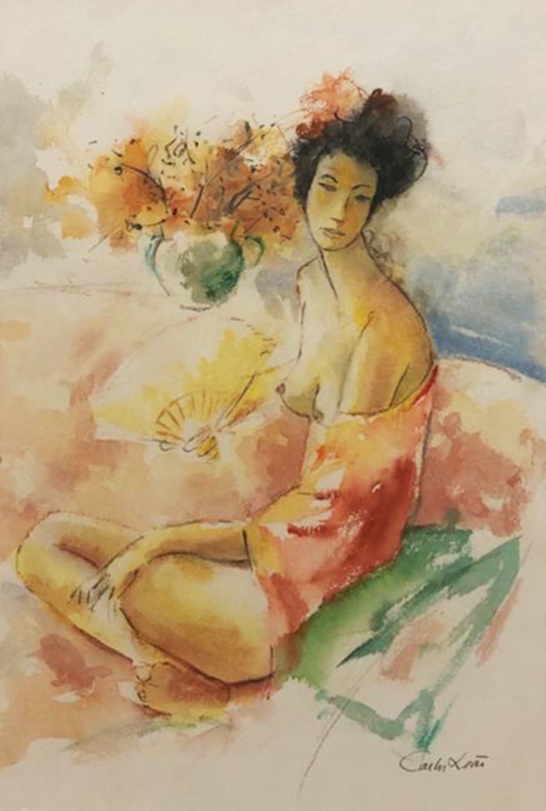 Carlos Leão (1906-1983), Moça e Flores - foto 2 de 3