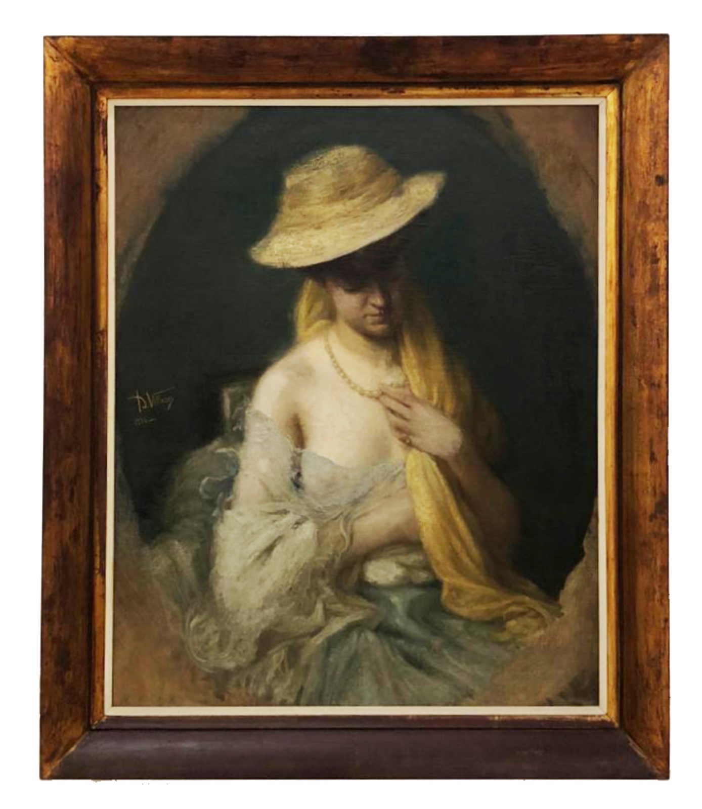 D. Villares (1851-1931), Moça com chapéu, 1886 - foto 1 de 2